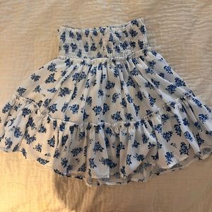 altard state white mini skirt with blue flowers, great condition, worn once